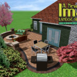 A 3 d rendering of an outdoor living area.